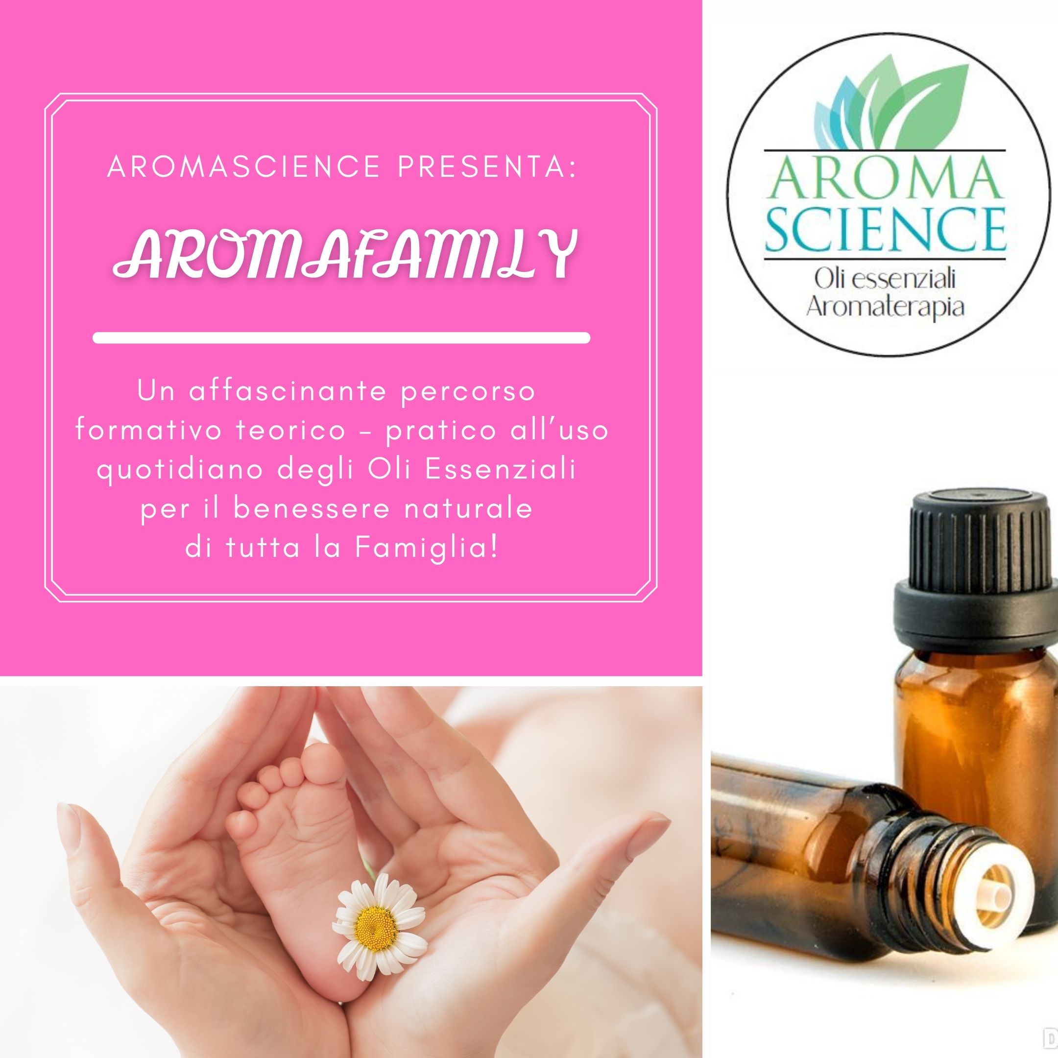 Evento AromaFamily – Corso Teorico Pratico all’Utilizzo degli Oli Essenziali in Famiglia